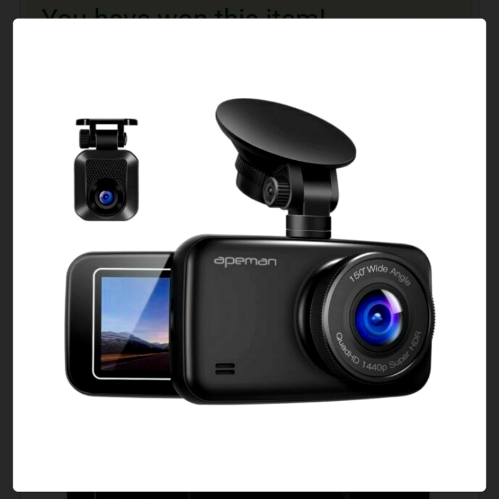 Apeman C860 1520P Dual Dash Cam with Front and Rear Camera